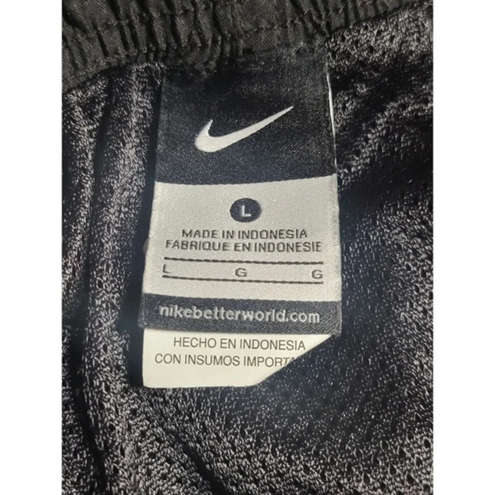 Nike Lined Swim Trunks Shorts Black Blue Elastic Drawstring Men's Size Large